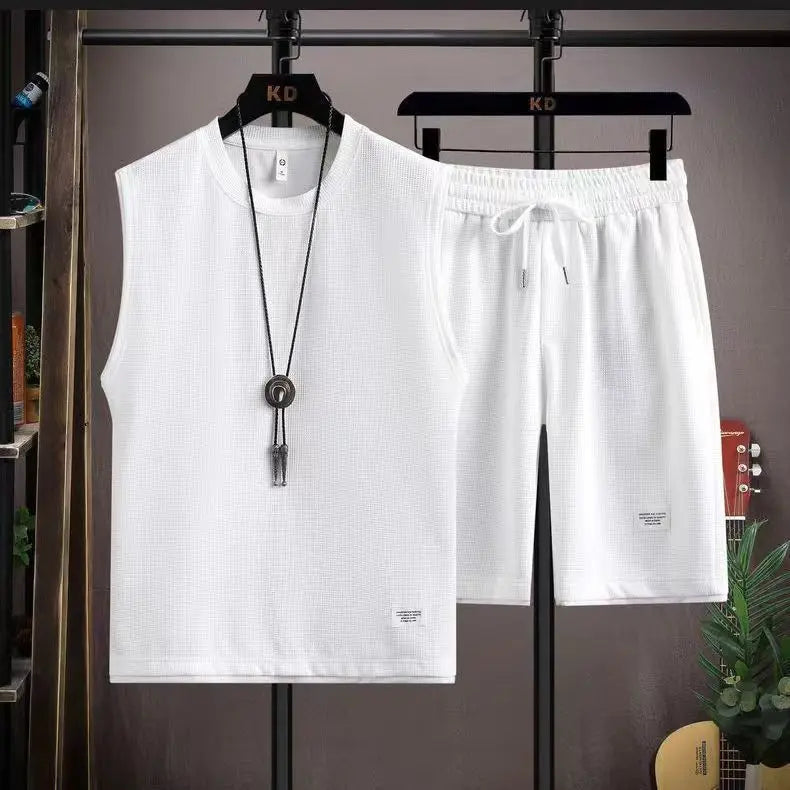 Optew Men’s Waffle Knit Two Piece Set