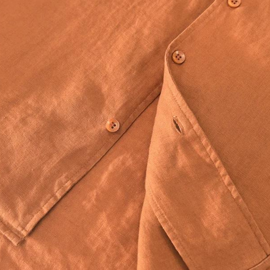Optew Men’s Camp Collar Linen Shirt