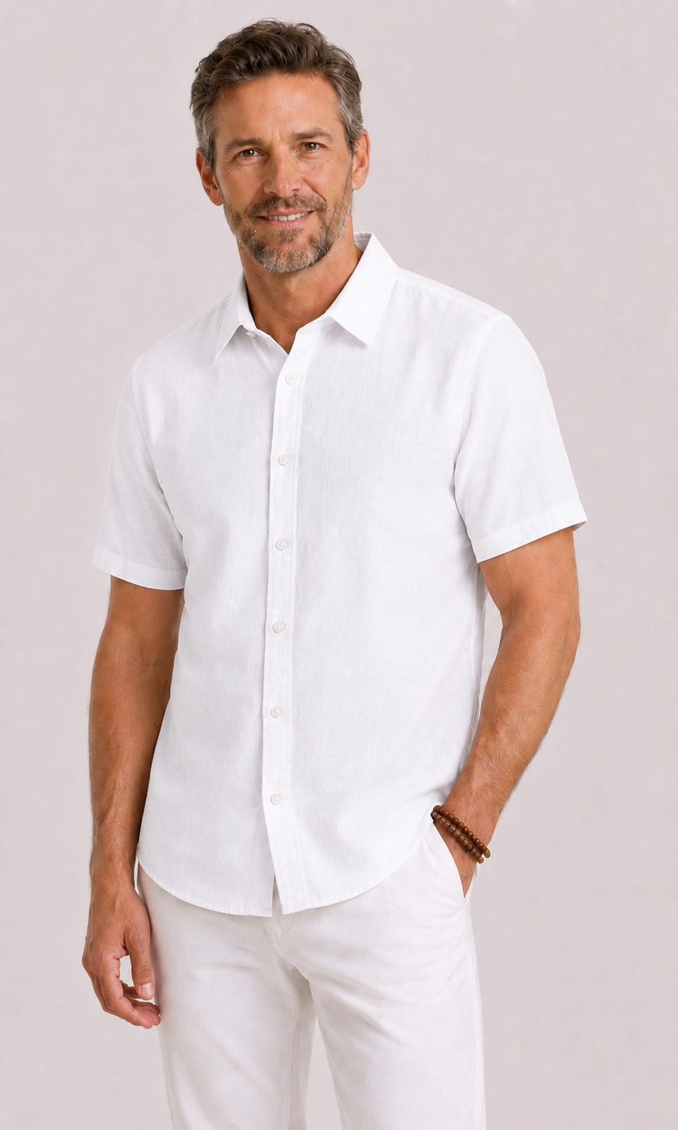 Optew Men’s Linen-Cotton Summer Shirt