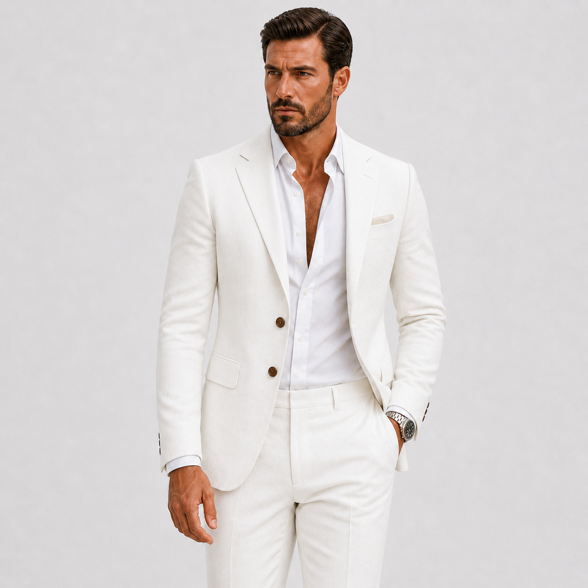 Optew Men’s Linen Suit