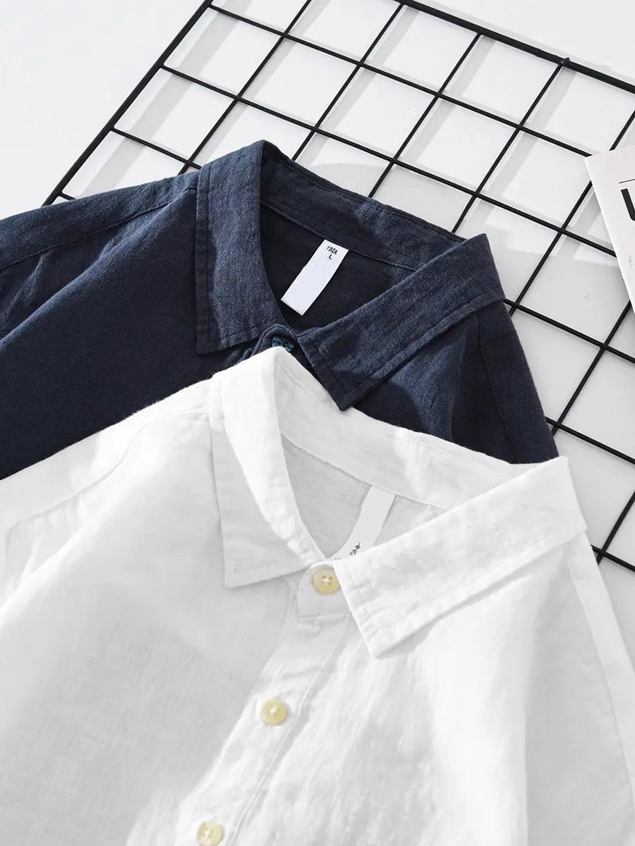 Optew Cotton-Linen Popover Shirt