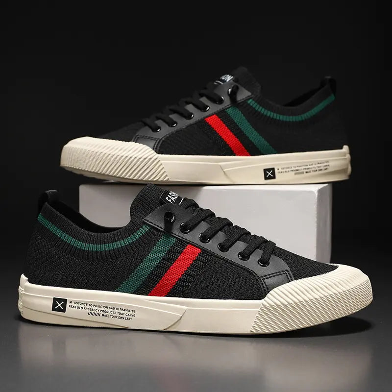 Optew Men’s Retro Stripe Minimalist Sneakers