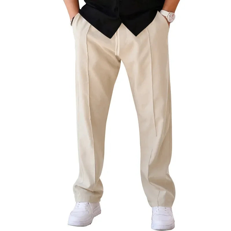 Optew Men’s Loose-Fit Straight Leg Trousers