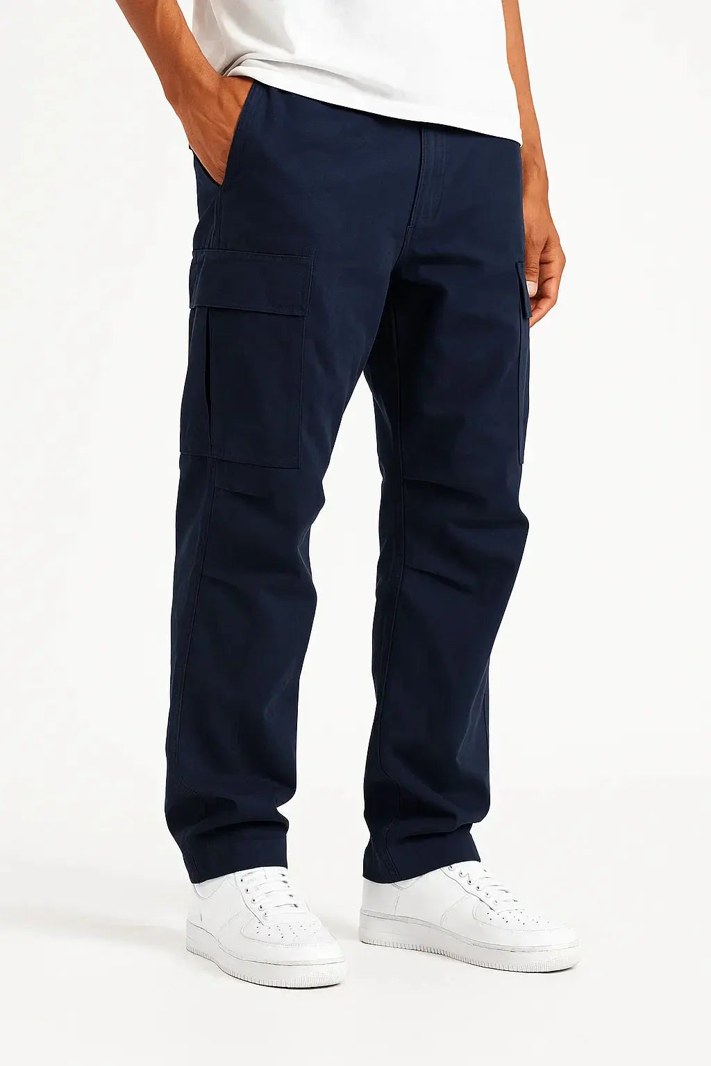 Optew Men's Overalls Cotton Loose Fit Tactical Pants with Elastic Waist