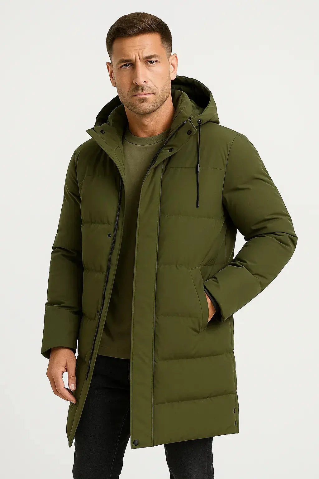 Optew Men's Waterproof Puffer Jacket Insulated Black