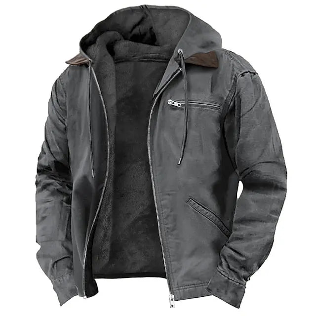 Optew Men’s Lined Hooded Winter Jacket