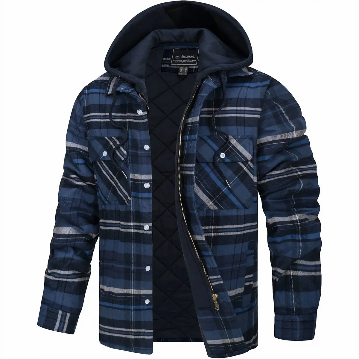 Optew Men’s Checked Zip Jacket – Autumn & Winter Outerwear