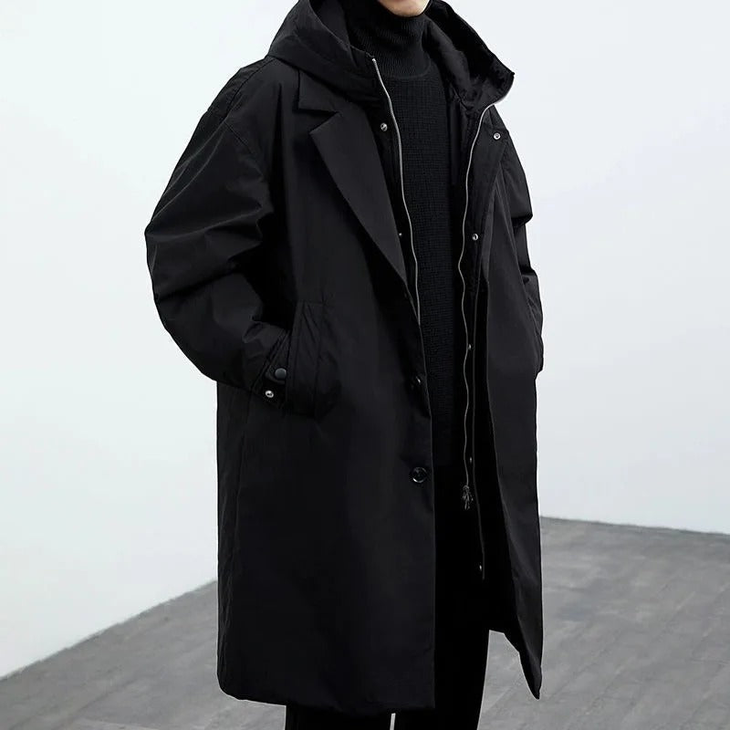 Optew Men’s Long Coat with Hood