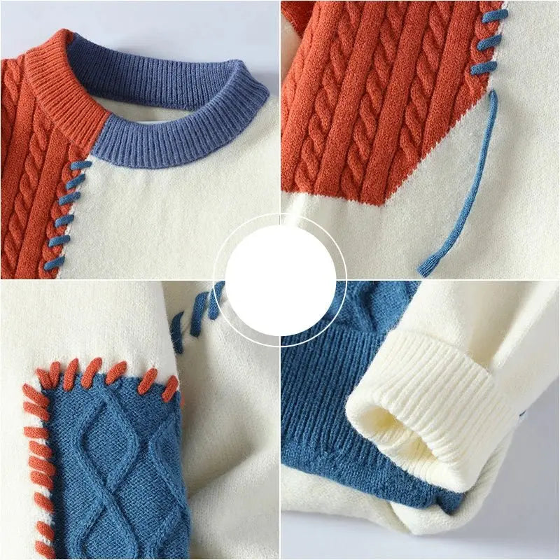 Optew Men’s Color Block Knit Sweater