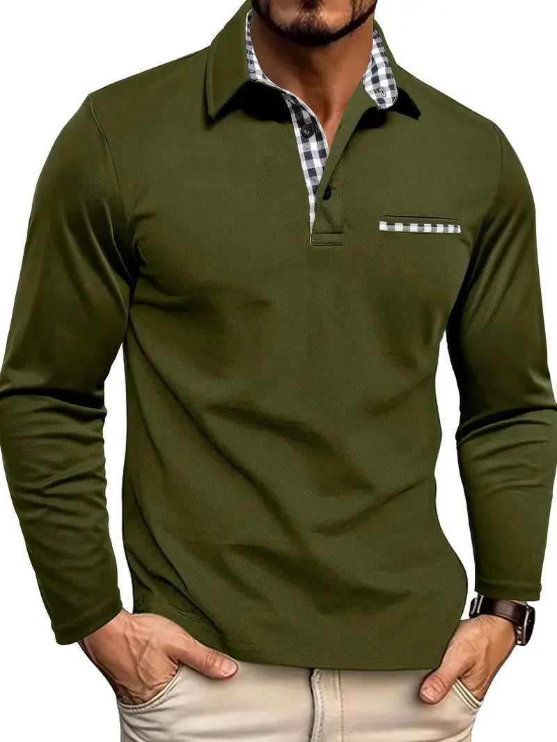 Optew Men’s Long Sleeve Summer Polo Shirt