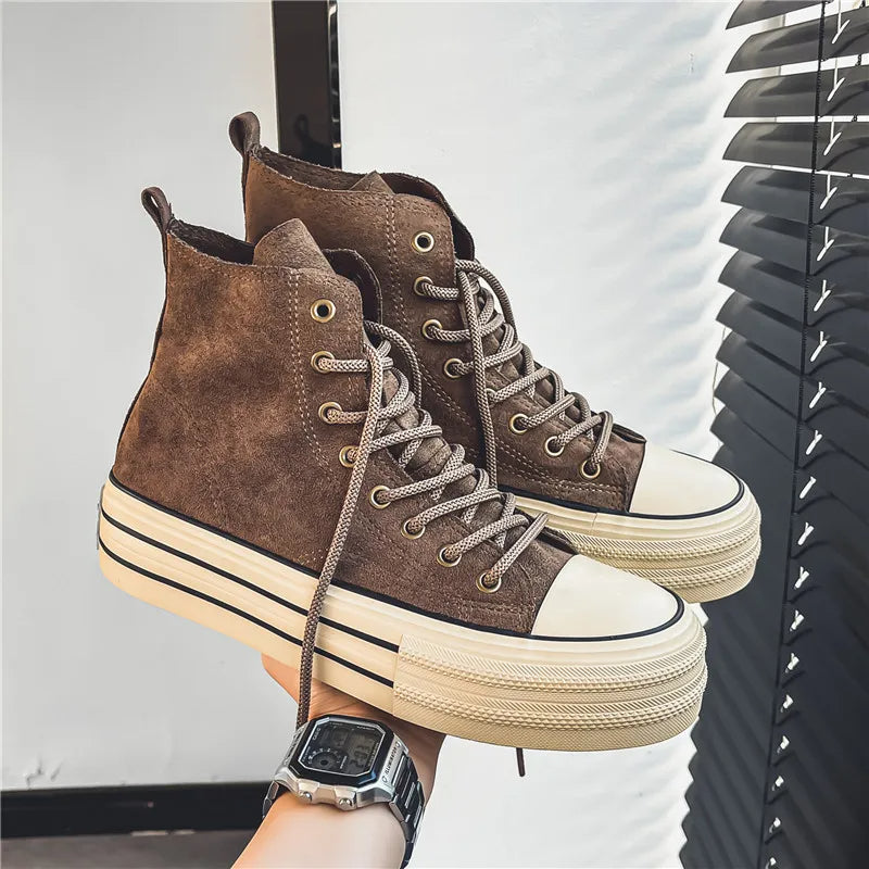Optew Men’s Platform Suede Sneakers