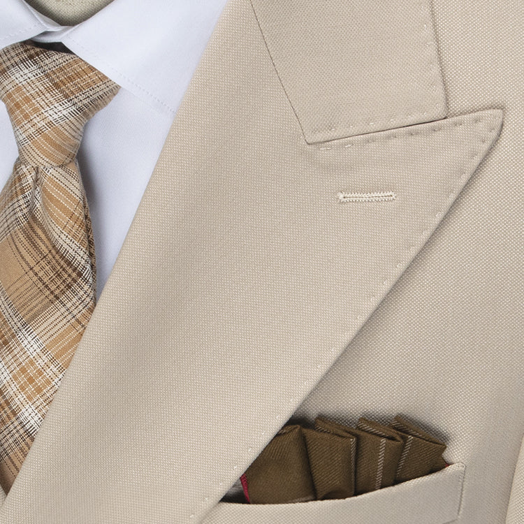 Optew Men Wedding Double-Breasted Suit Peak Lapels Wool Blend