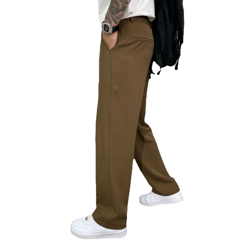 Optew Men’s Wide Leg Pleated Trousers