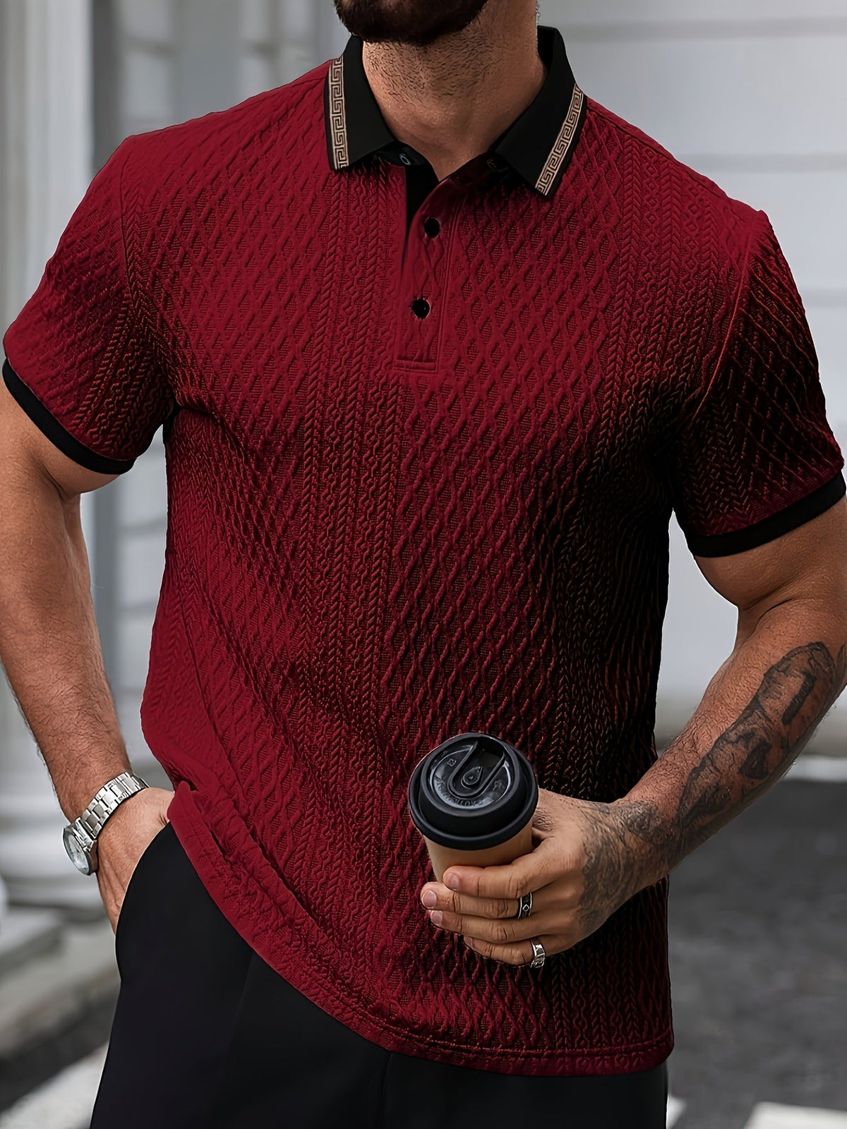 Optew Men’s Colorblock Polo Shirt