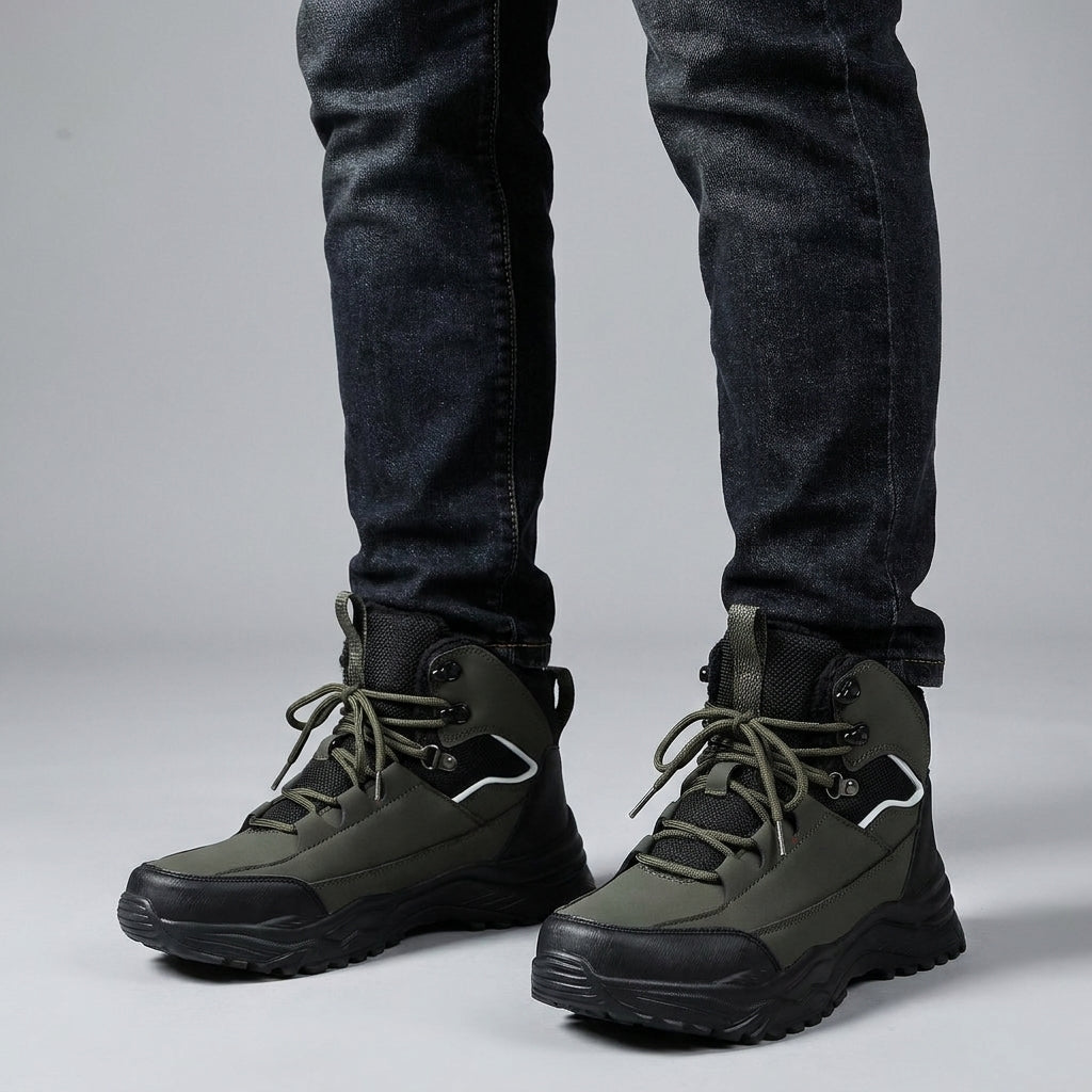 Optew Men’s Winter Leather Boots
