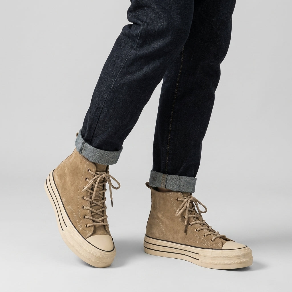 Optew Men’s Platform Suede Sneakers