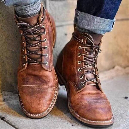Optew Men’s Lace-Up Ankle Boots