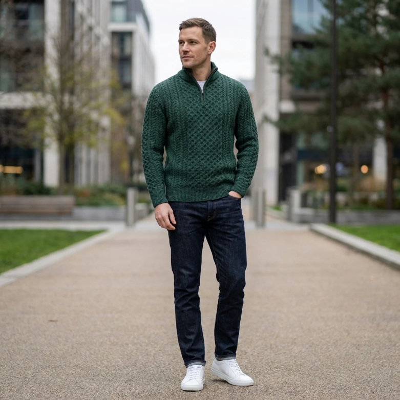 Optew Men’s Half Zip Knit Jumper