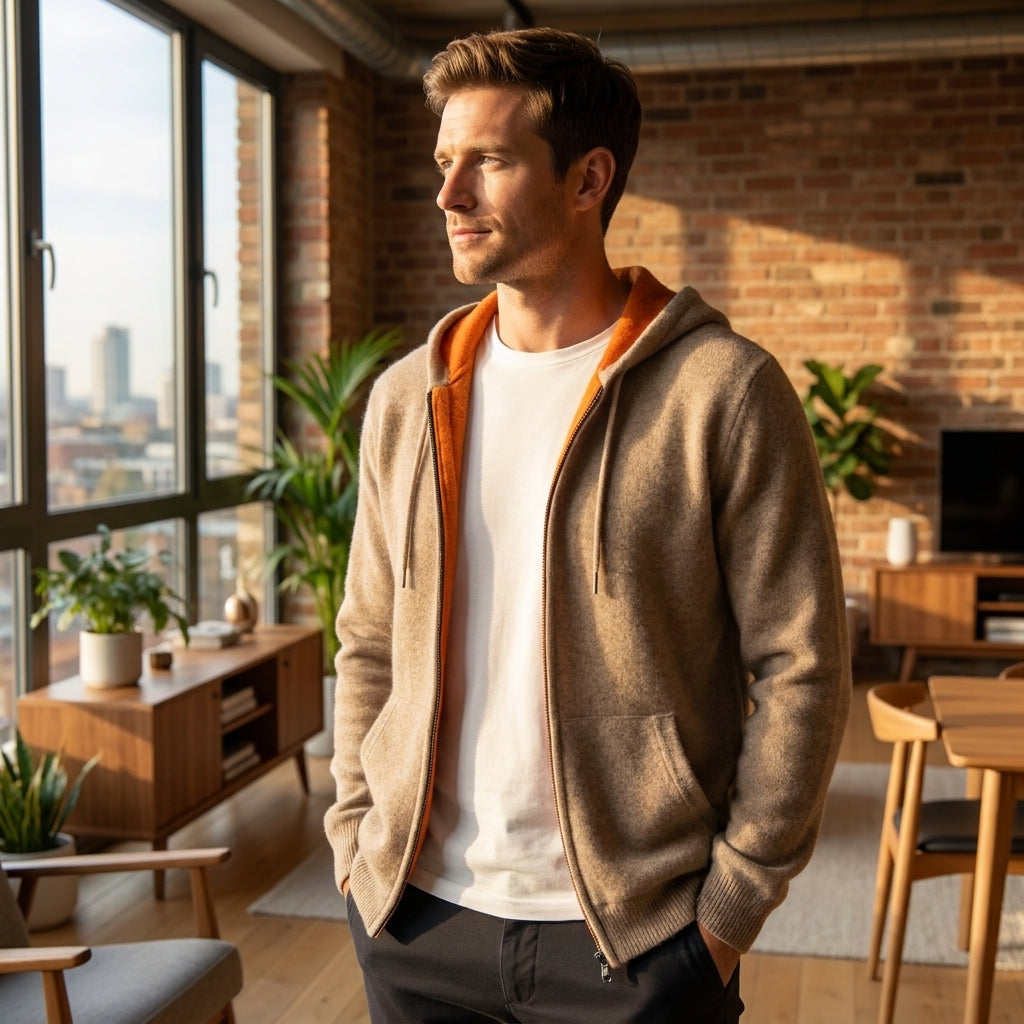 Optew Men’s Reversible Cashmere Hoodie