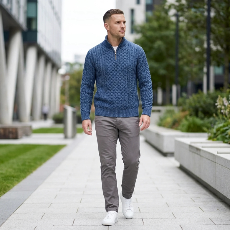 Optew Men’s Half Zip Knit Jumper
