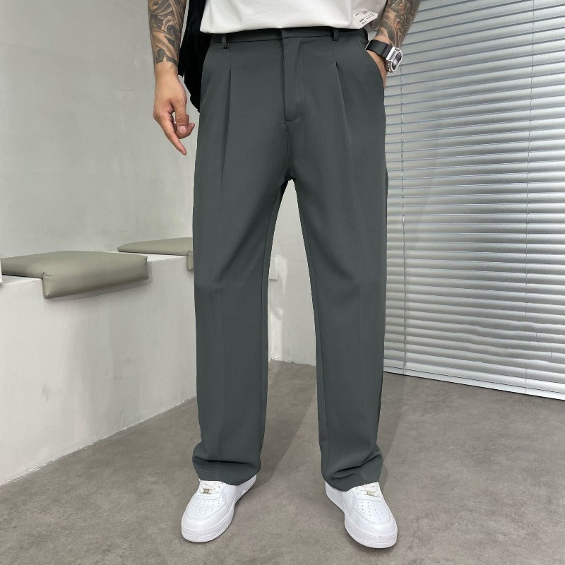 Optew Men’s Wide Leg Pleated Trousers