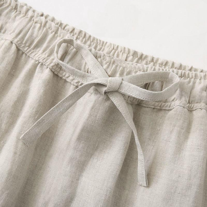 Optew Men’s Linen Lace-Up Trousers