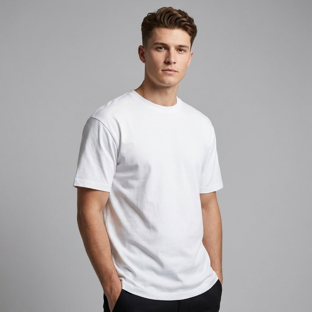 Optew Men’s Oversized Curved Hem T-Shirt