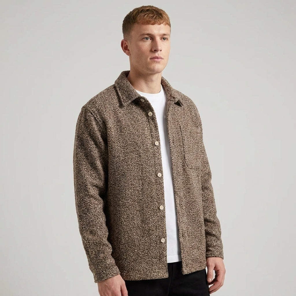 Optew Men’s Textured Cashmere Blend Shirt
