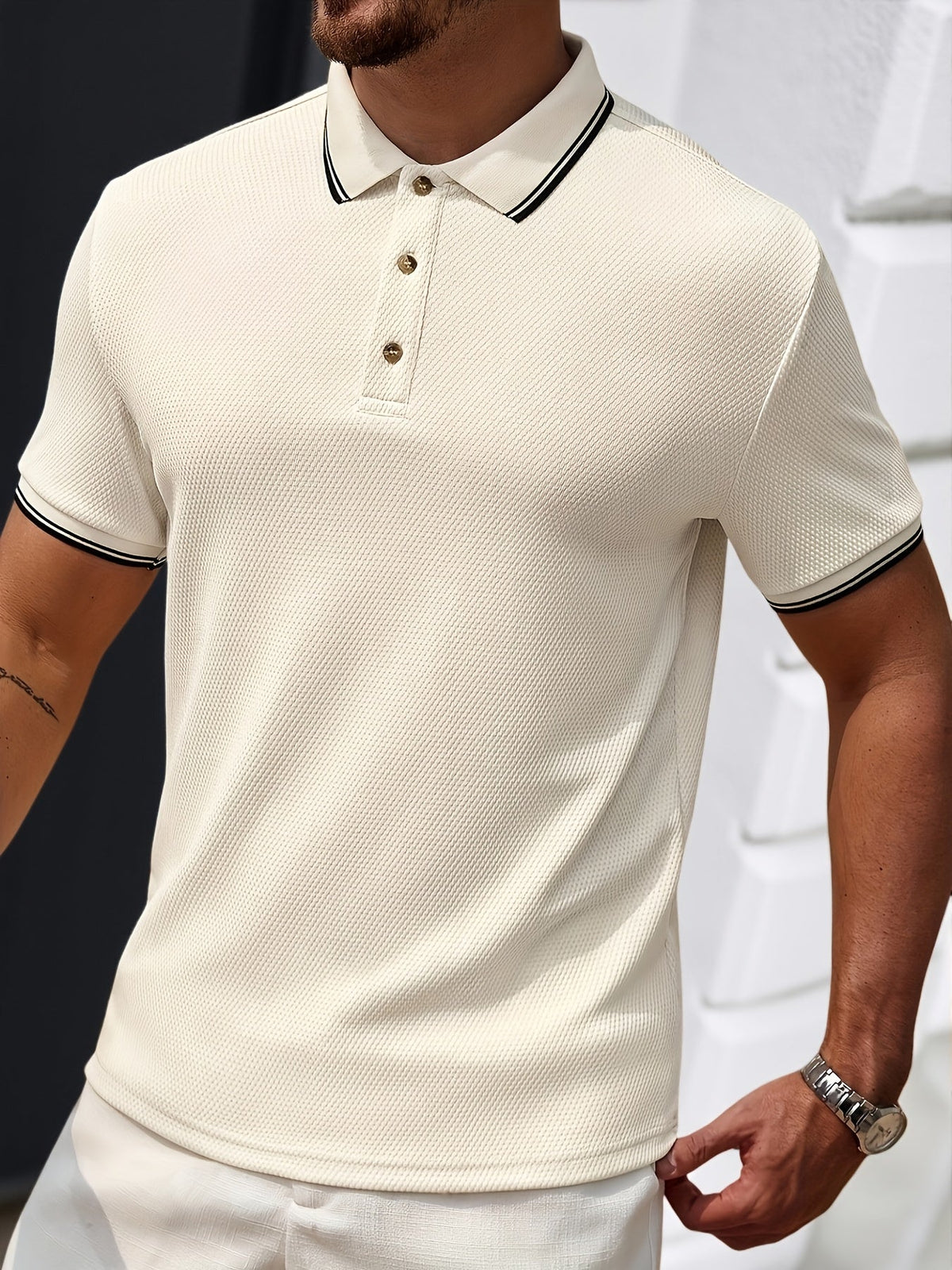 Optew Men’s Textured Colorblock Shirt