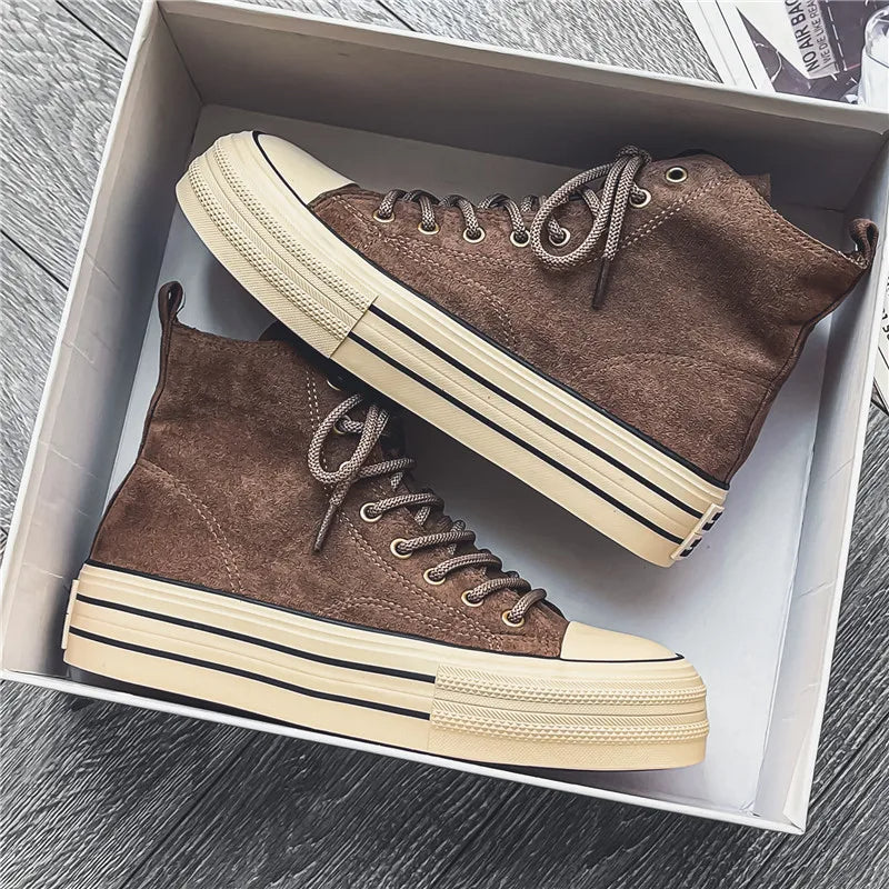 Optew Men’s Platform Suede Sneakers