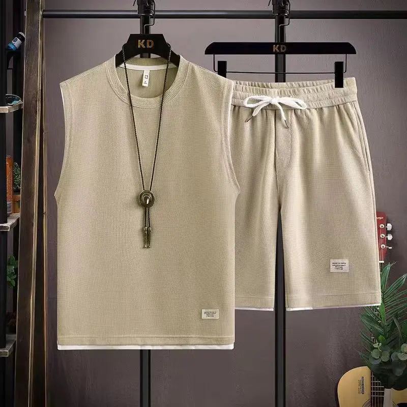 Optew Men’s Waffle Knit Two Piece Set
