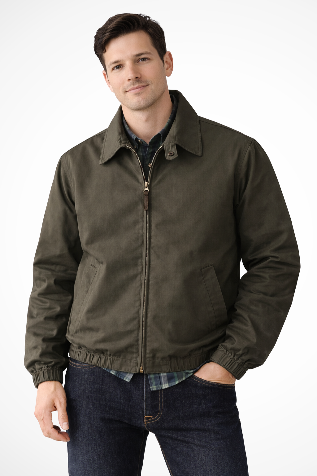 Optew Men’s Minimal Harrington Zip Jacket