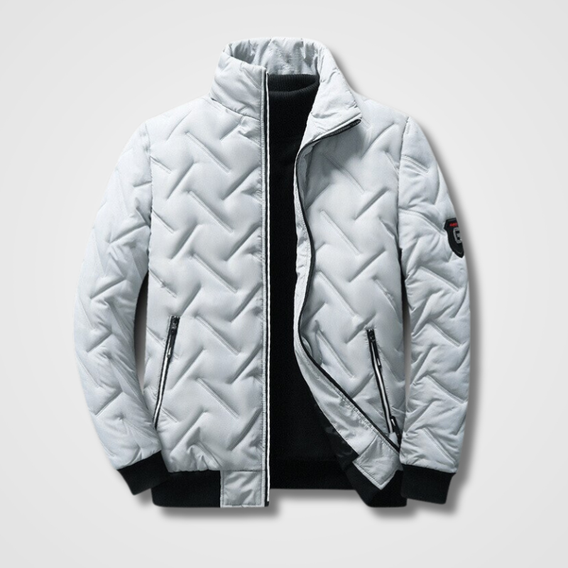 Optew Men’s Quilted Bomber Jacket with High Collar