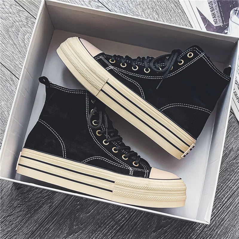Optew Men’s Platform Suede Sneakers