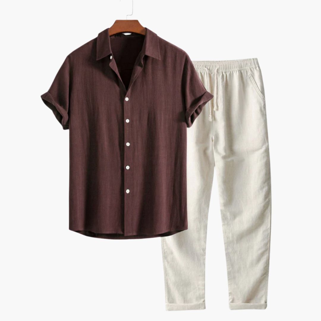 Optew Men’s Summer Linen Set