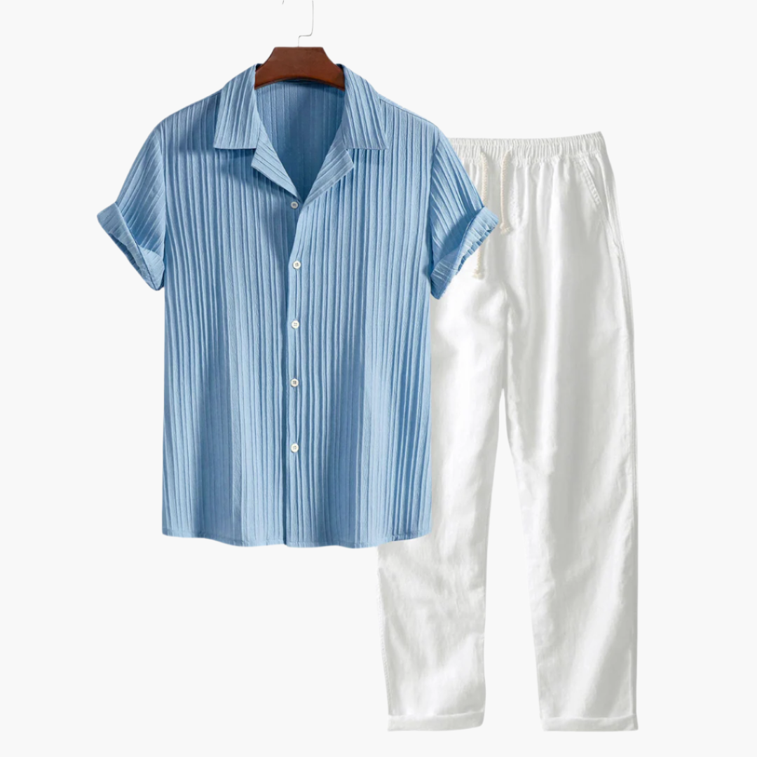Optew Men’s Summer Shirt Trousers Set