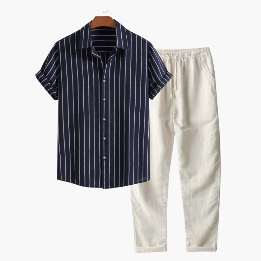 Optew Men’s Short Sleeve Trousers Set