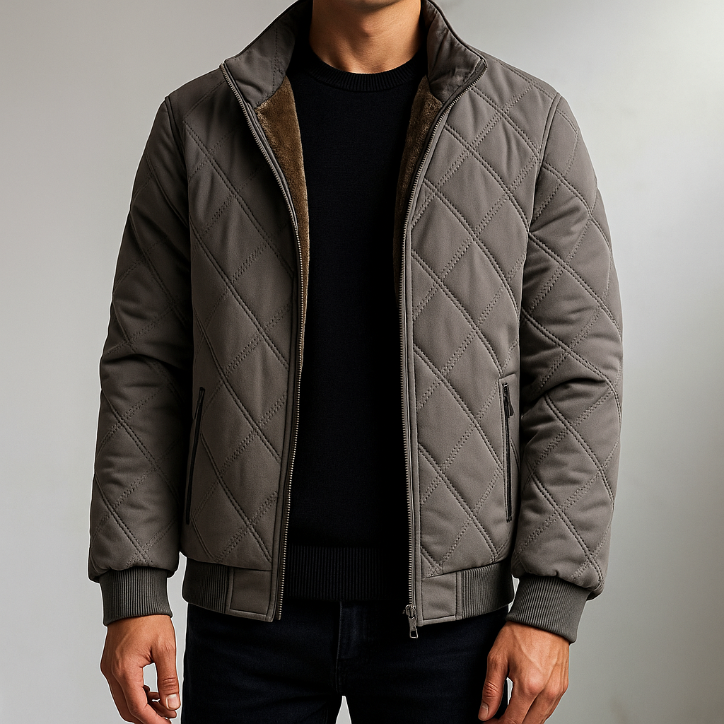 Optew Men’s Quilted Fleece Jacket