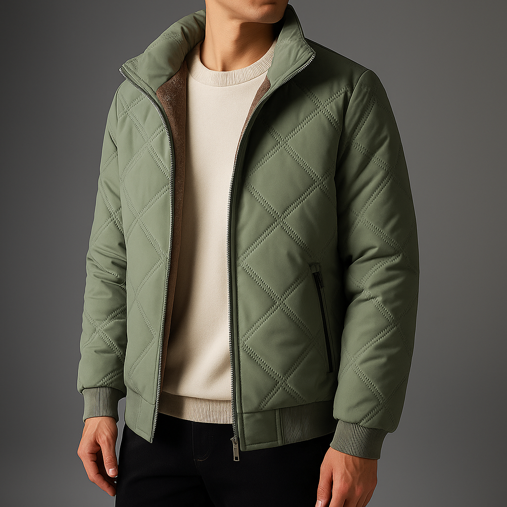 Optew Men’s Quilted Fleece Jacket