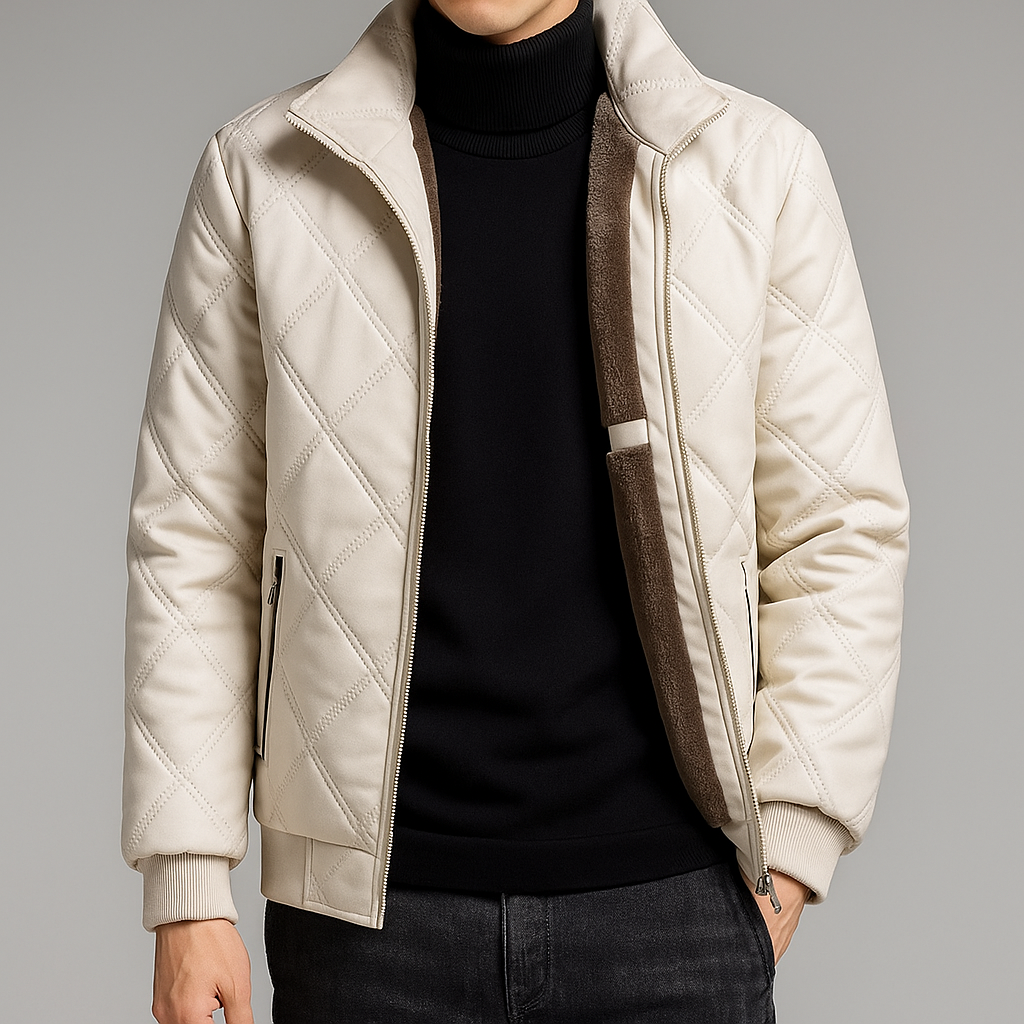 Optew Men’s Quilted Fleece Jacket