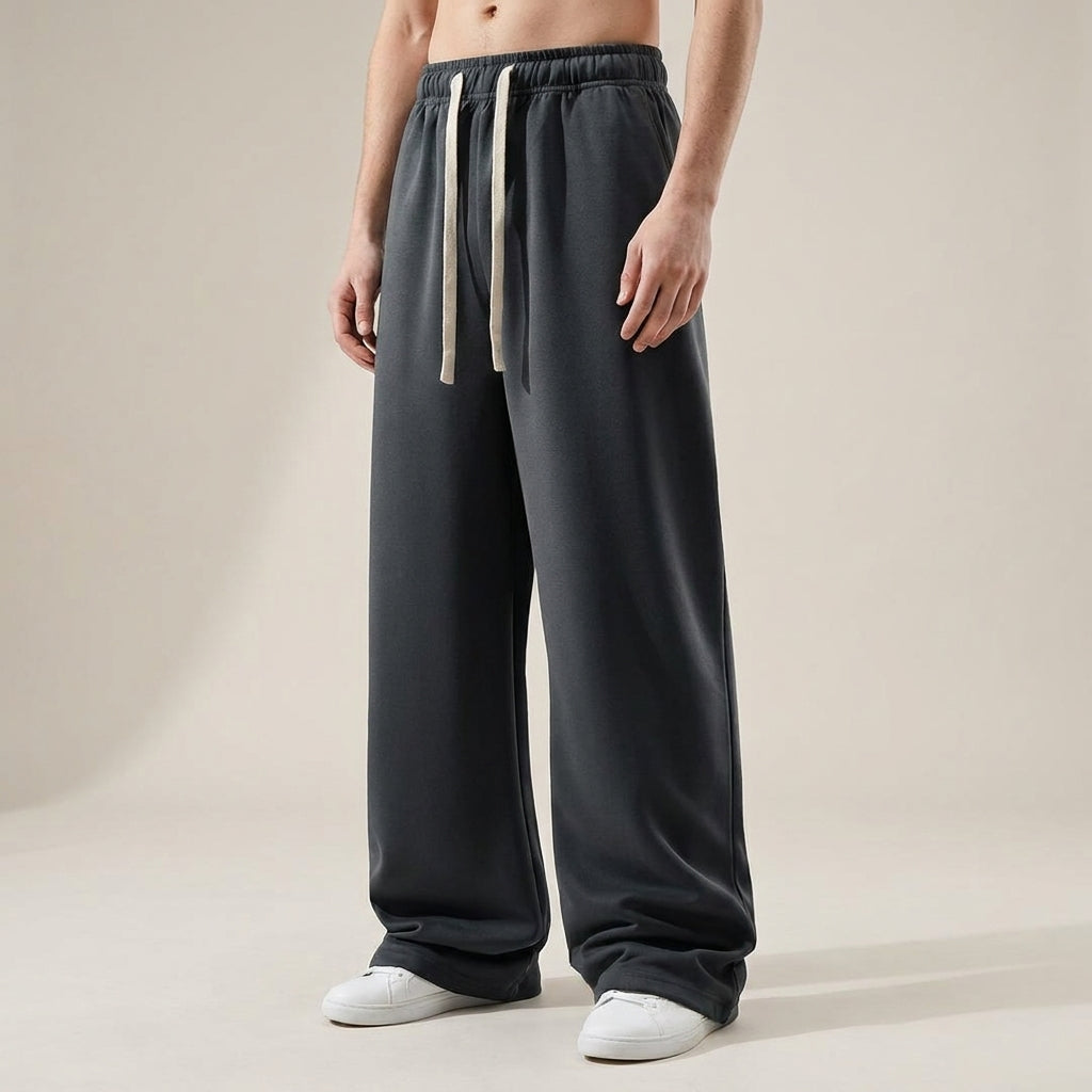 Optew Men’s Wide Leg Cotton Trousers