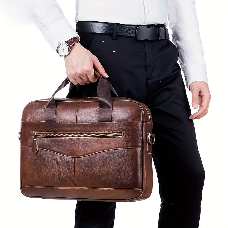 Optew Men’s Leather Laptop Briefcase