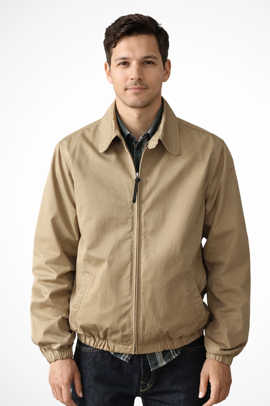 Optew Men’s Minimal Harrington Zip Jacket