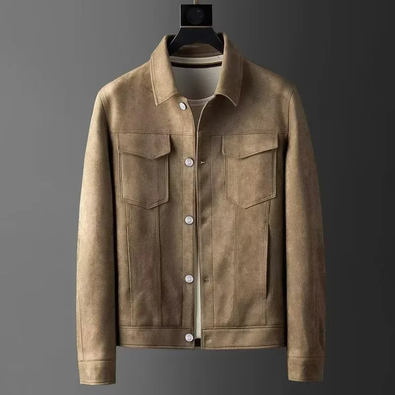 Optew Men’s Suede Slim Fit Jacket
