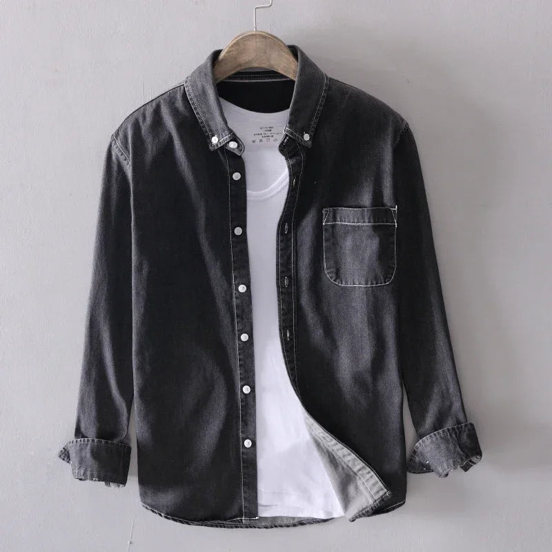 Optew Men’s Cotton Denim Shirt