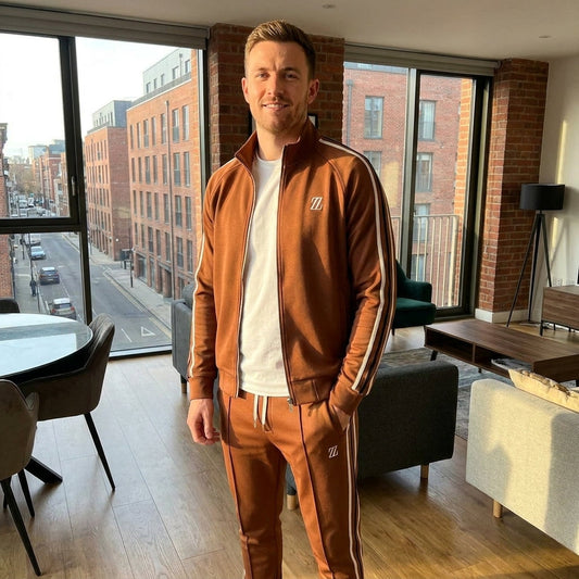 Optew Men’s Striped Zip Tracksuit Set