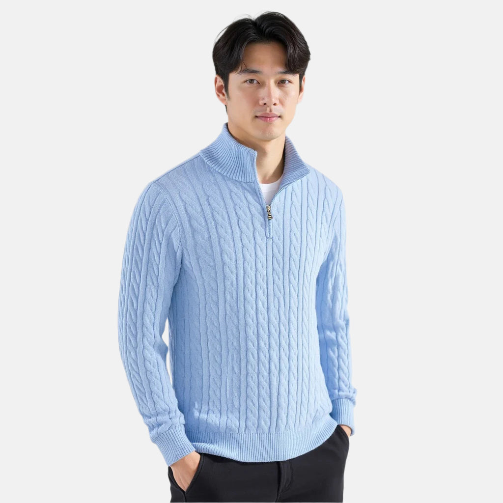 Optew Men’s Cable Knit Half-Zip Sweater Pack of 5