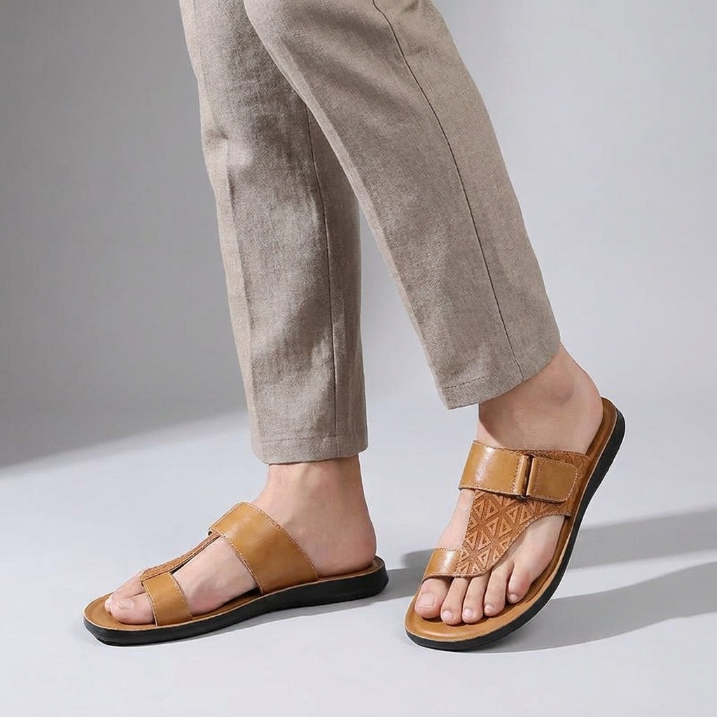 Optew Men’s Geometric Textured Sandals