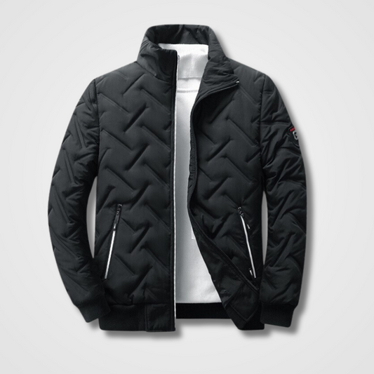 Optew Men’s Quilted Bomber Jacket with High Collar