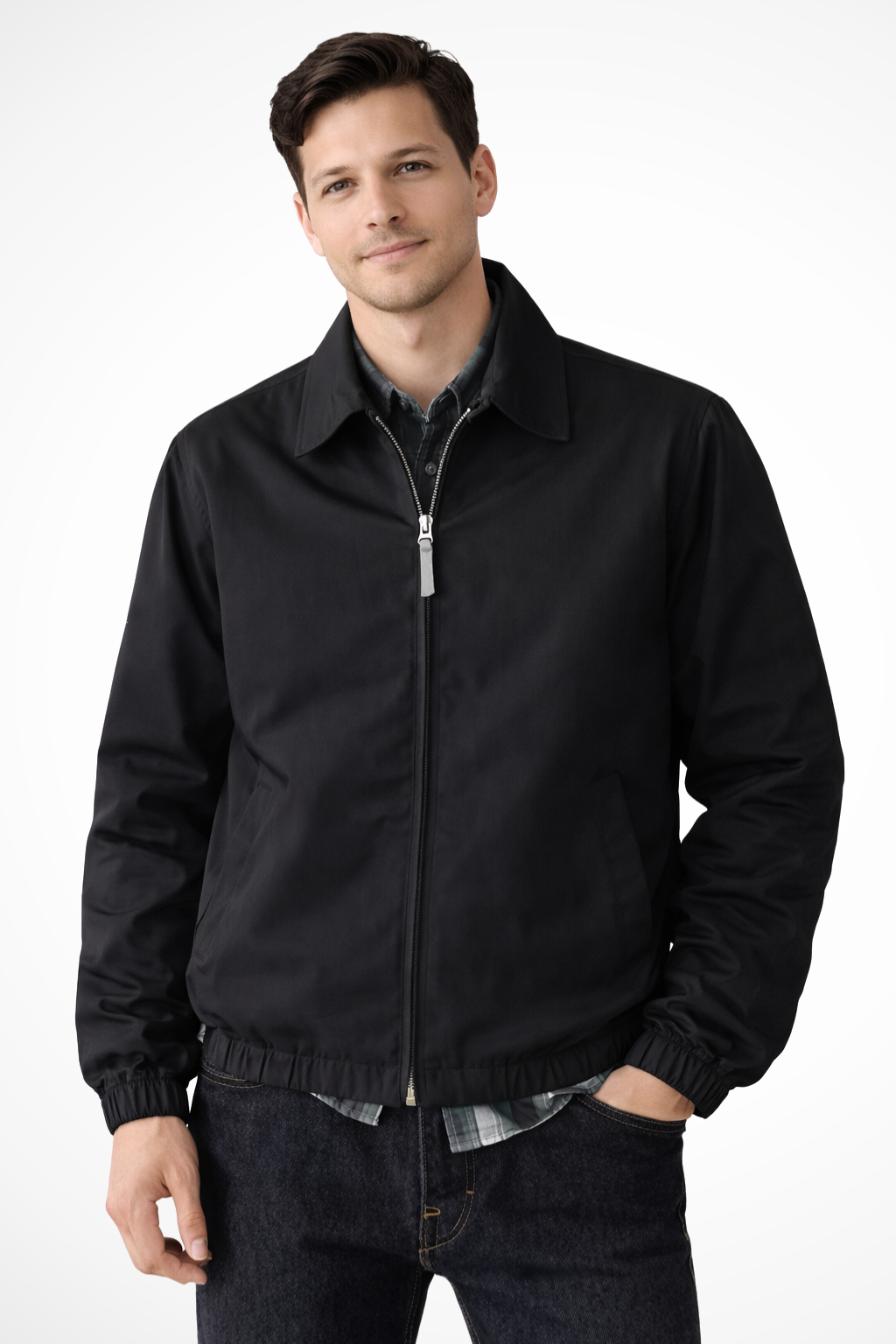 Optew Men’s Minimal Harrington Zip Jacket